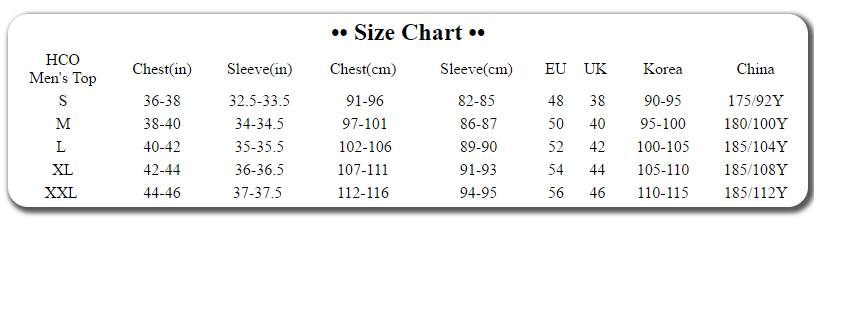 hollister mens size chart